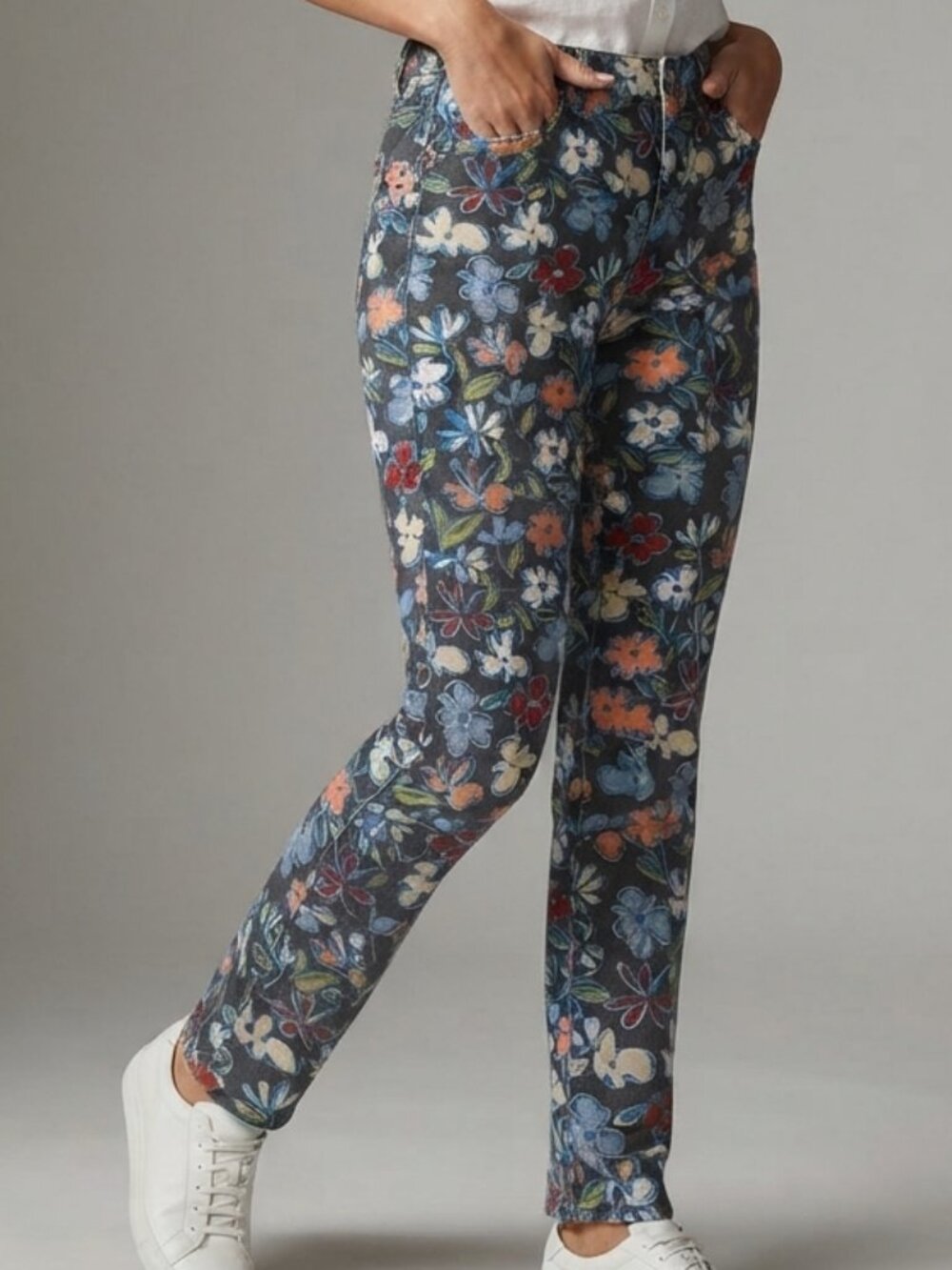 Originality Women’s Floral Print Pants 100% Cotton Multicolored